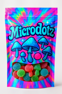 psychedelic microdotz gummie packaging 200x300